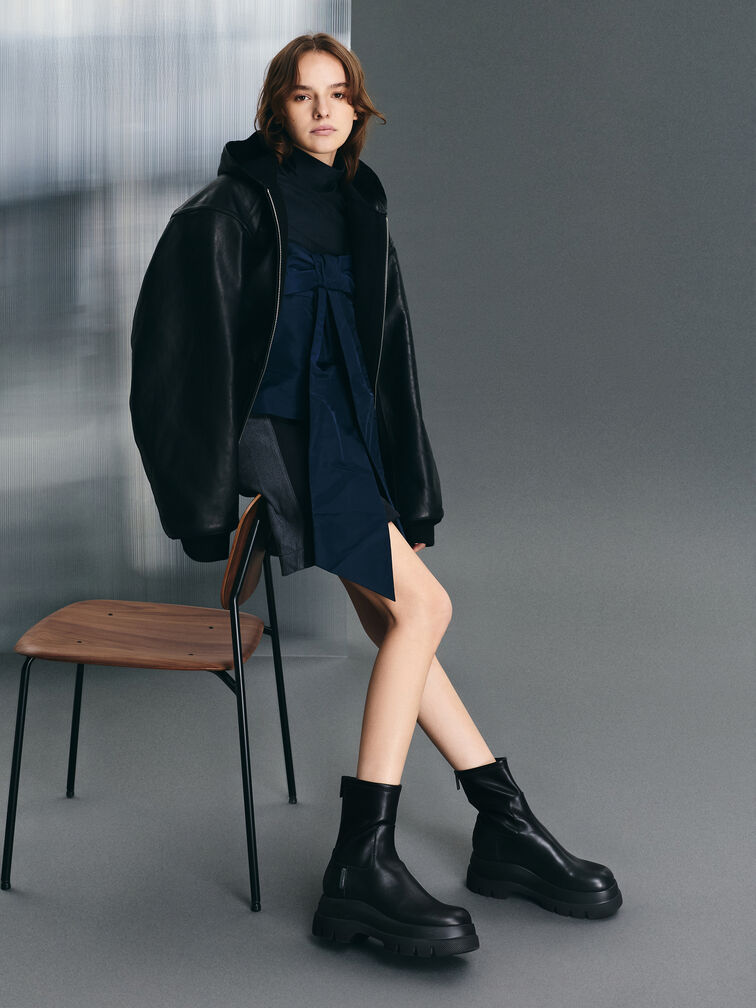 بوت قصير تشانكي بسحاب, أسود, hi-res