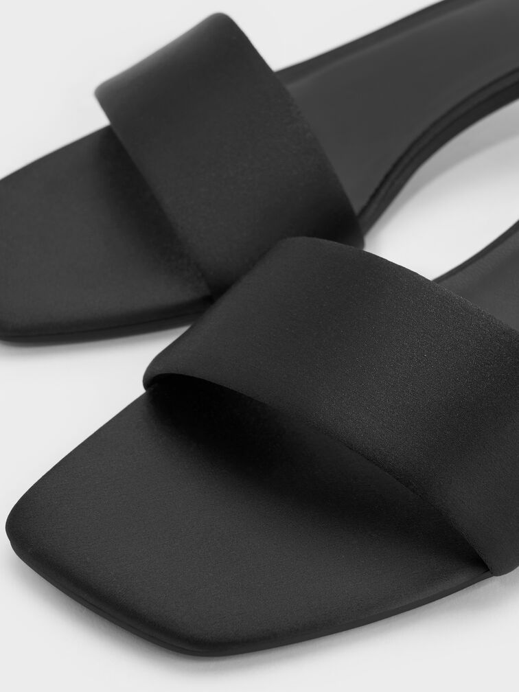 حذاء ميول سوزي من بوليستر معاد تدويره بكعب قصير, أسود خشن, hi-res