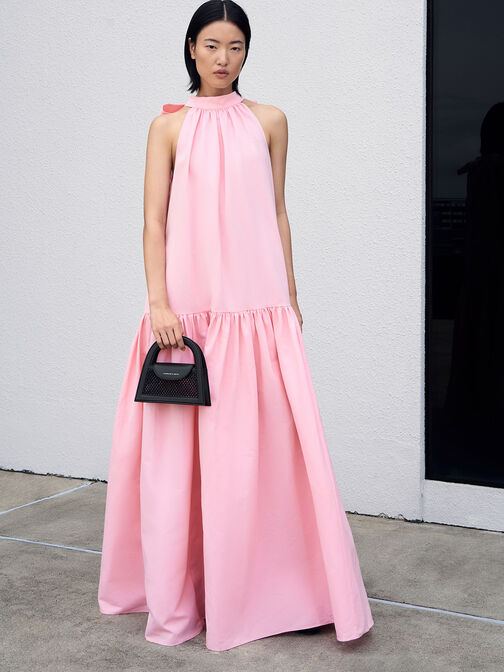 حقيبة إيستي المزينة بالكريستال مع يد علوية, أسود, hi-res