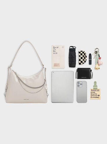 Atwood Chain Convertible Hobo Bag, Shell Grey, hi-res