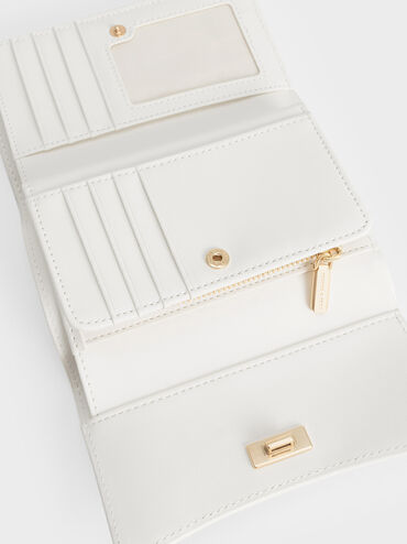 Huxley Metallic-Knot Wallet, White, hi-res