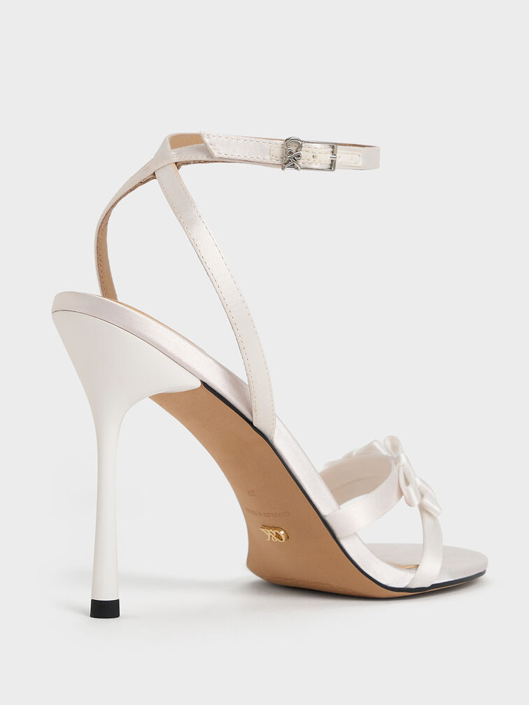 Jessy Bow Stiletto Sandals, White, hi-res