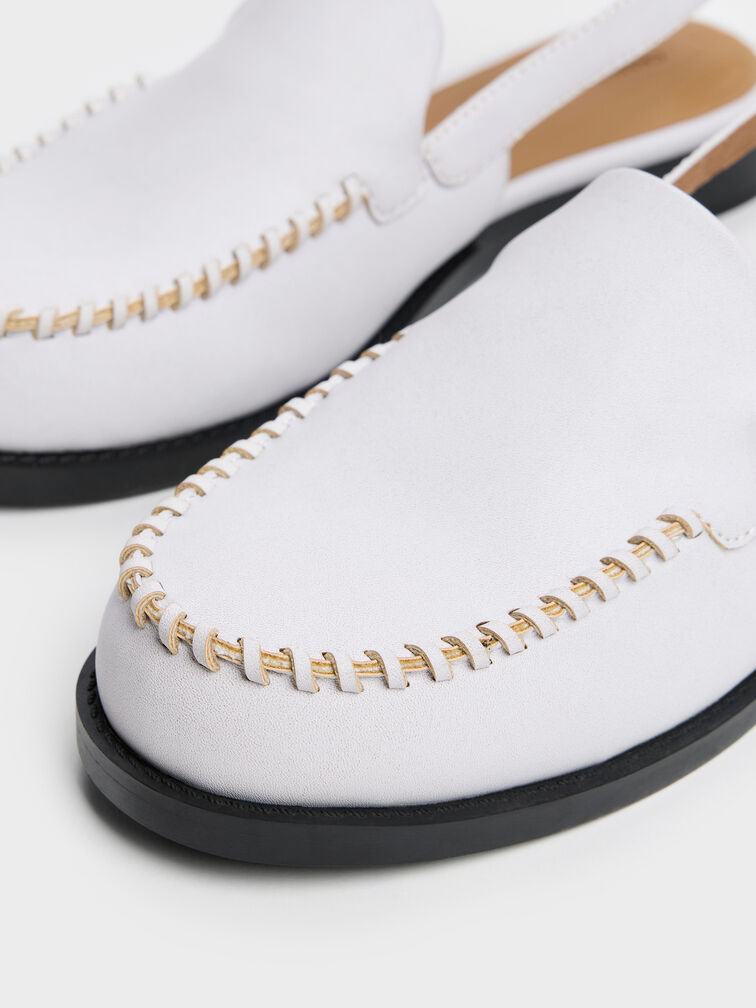 Gale Slingback Loafers, White, hi-res