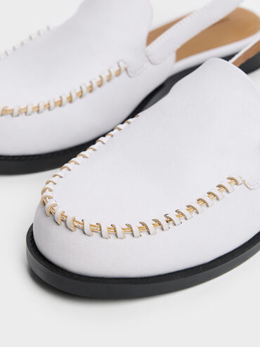 Gale Slingback Loafers, White, hi-res