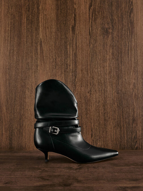 Karter Kitten-Heel Boots, Black, hi-res