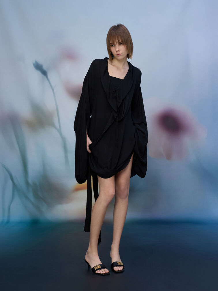 حذاء ميول أيلين بكعب قصير (كيتن), أسود, hi-res