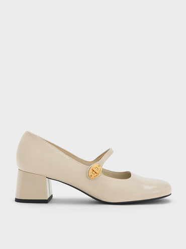 Hettie Patent Mary Jane Pumps, Chalk, hi-res