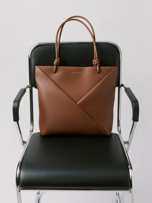 Midori Geometric Tote Bag, Chocolate, hi-res