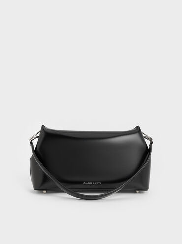 Wisteria Metallic-Accent Shoulder Bag, Noir, hi-res