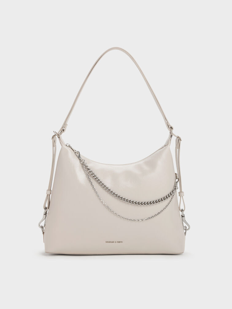Atwood Chain Convertible Hobo Bag, Shell Grey, hi-res