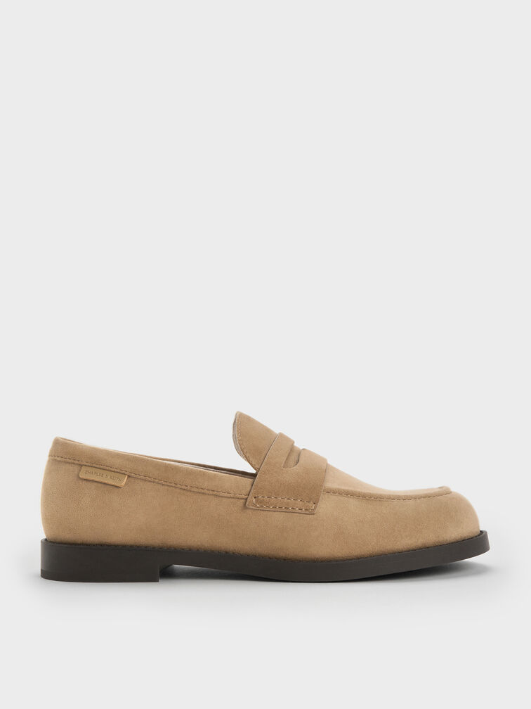 Arven Faux Suede Penny Loafers, Camel, hi-res