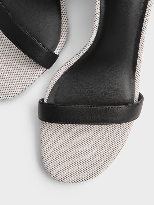 Two-Tone Ankle-Strap Wedges, Black, hi-res