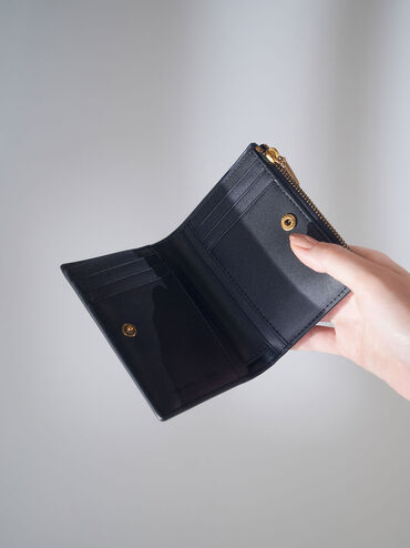 Harmonee Top-Zip Small Wallet, Black, hi-res