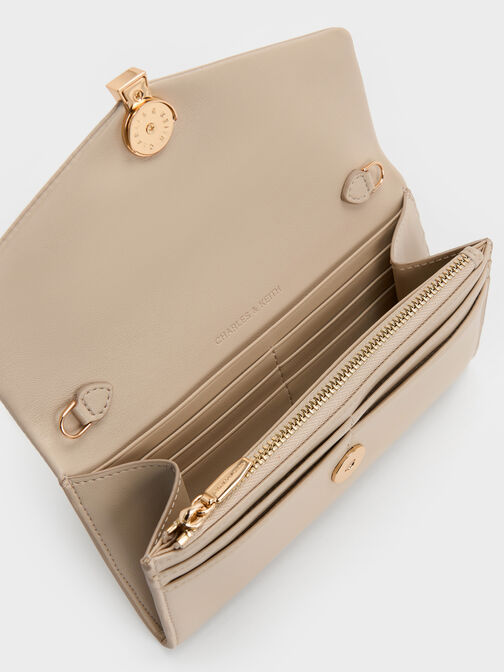Lilibet Chain-Strap Long Wallet, Dusted Oat, hi-res