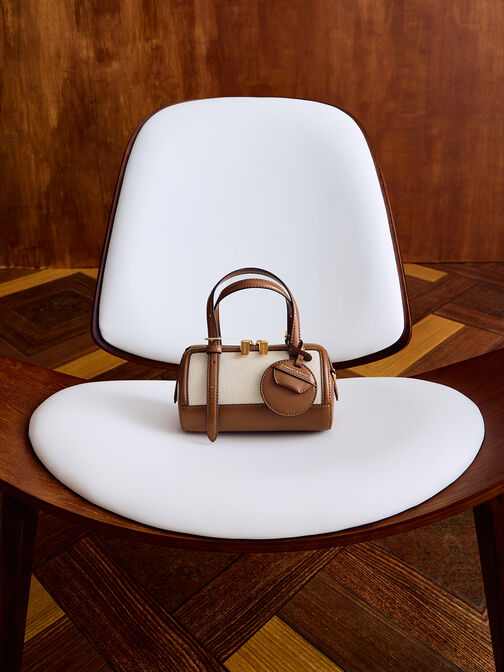 Enola Canvas Bowling Bag, Chocolate, hi-res