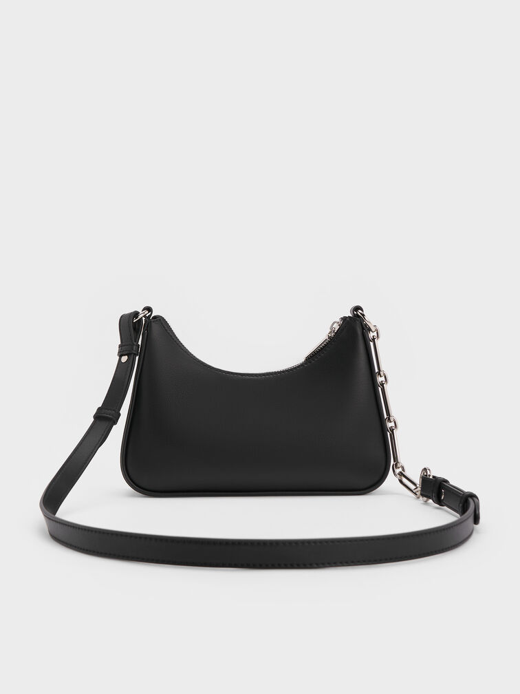 Lane Chain-Strap Shoulder Bag, Noir, hi-res