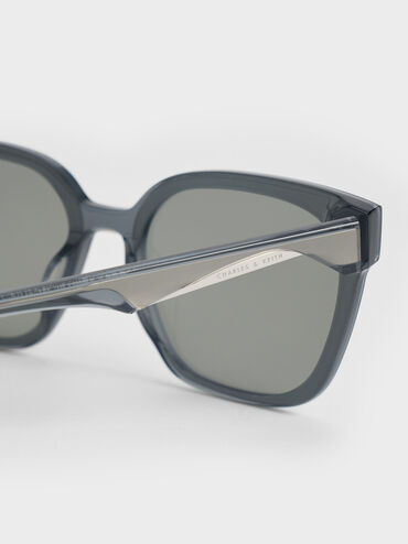 Freya Square Sunglasses, Navy, hi-res