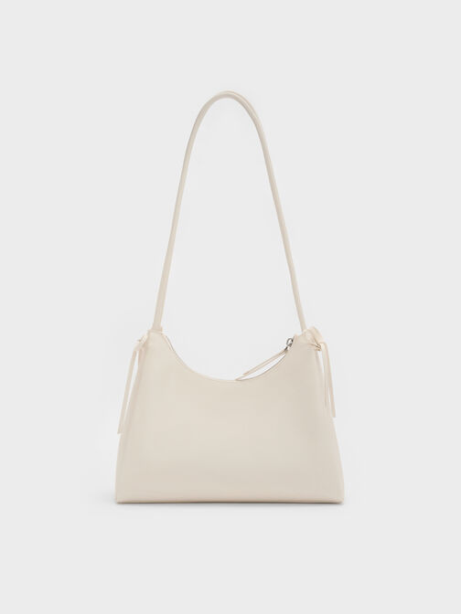 Hazel Bow Hobo Bag, Cream, hi-res