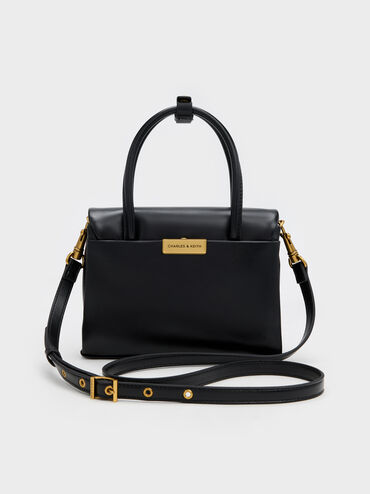 Mini Kerry Turn-Lock Tote Bag, Black, hi-res