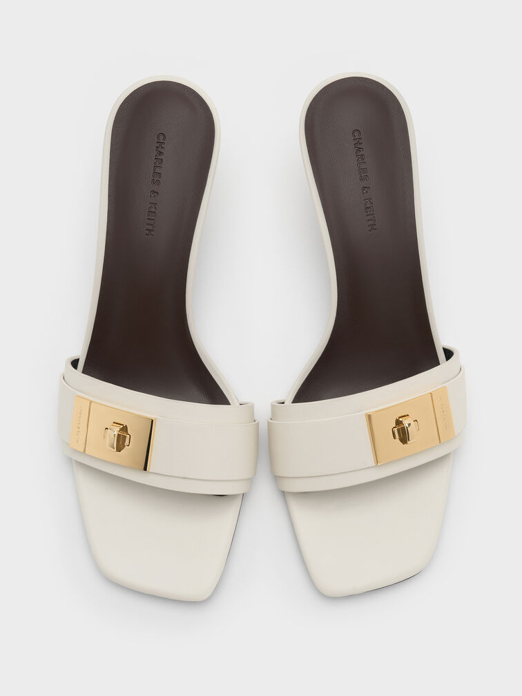 Aelin Kitten-Heel Mules, White, hi-res