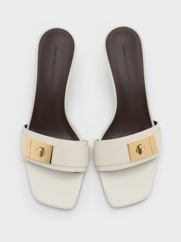 Aelin Kitten-Heel Mules, White, hi-res