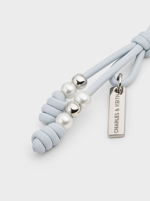 Beaded Cord Knot Charm, Sea Salt Blue, hi-res