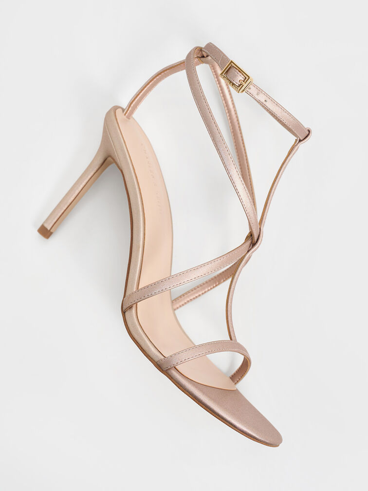 Strappy Stiletto-Heel Sandals, Nude, hi-res
