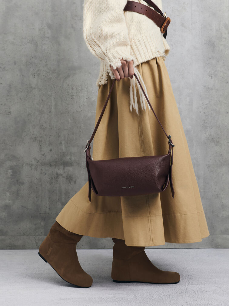 Larsen Buckle-Strap Shoulder Bag, Plum, hi-res