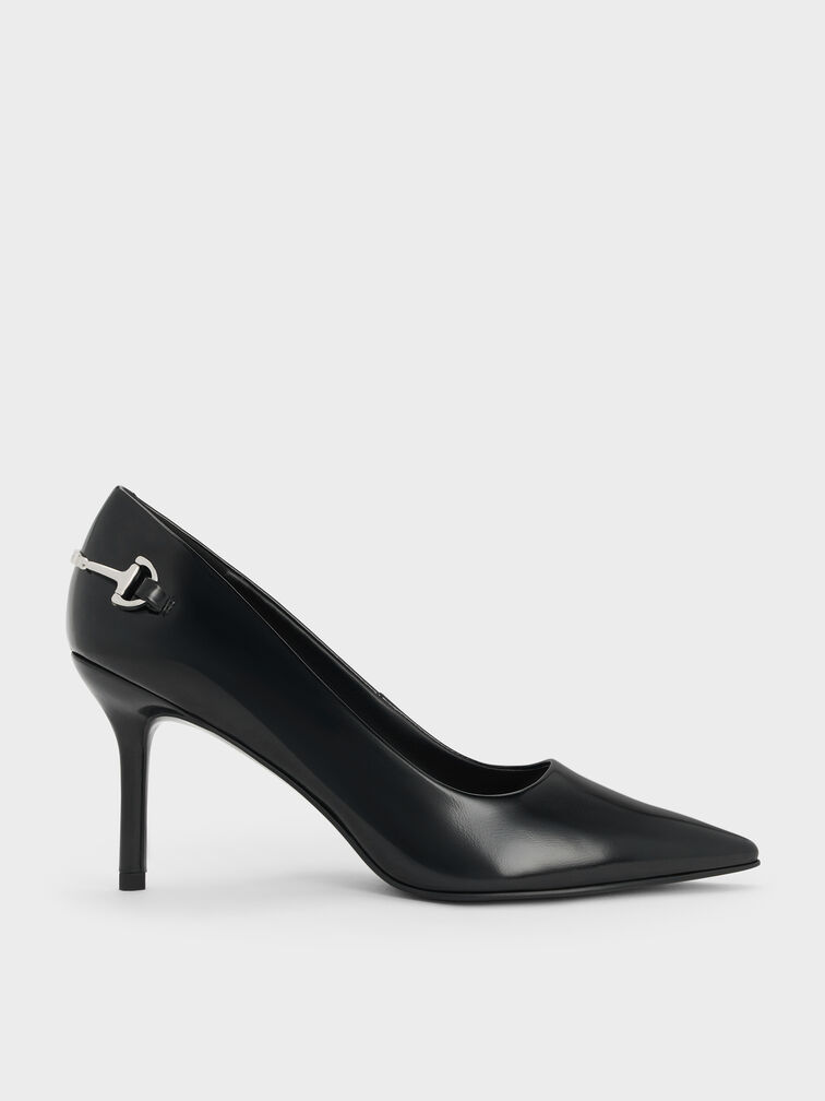 Erinna Metallic-Accent Pointed Pumps, Black Boxed, hi-res
