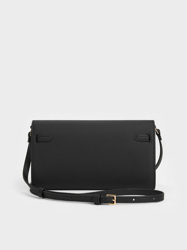 Tricha Knotted-Belt Crossbody Bag, Black, hi-res