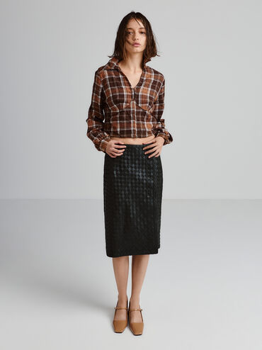 حذاء ماري جين بكعب عريض وحزام خلفي ولامع, كراميل, hi-res