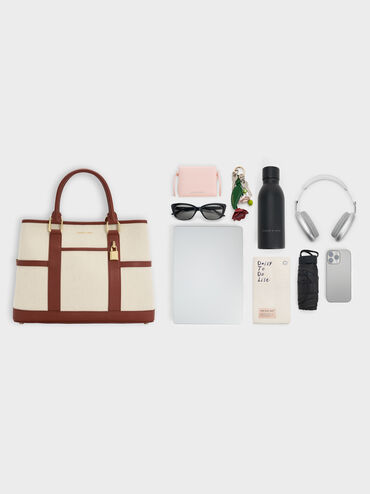 Scottie Canvas Tote Bag, Brick, hi-res