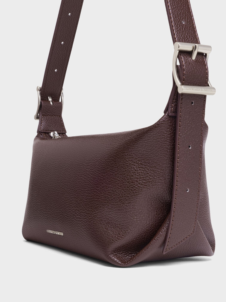 Larsen Buckle-Strap Shoulder Bag, Plum, hi-res