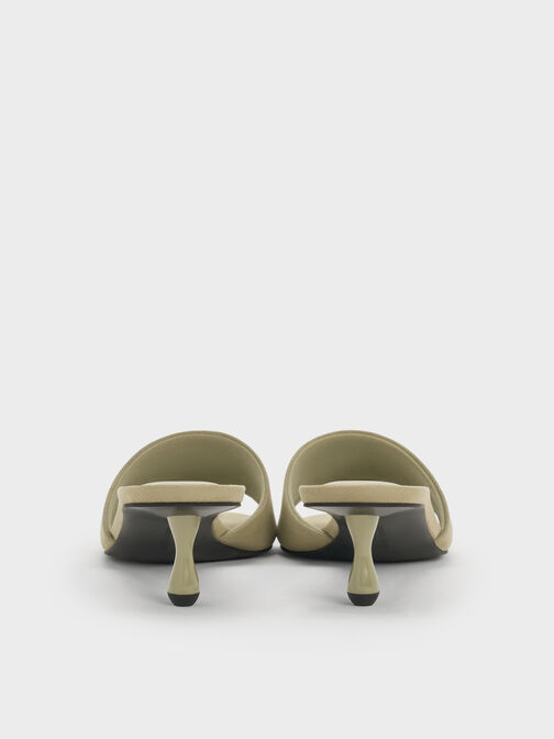 Ruthie Faux Suede Heeled Mules, Olive, hi-res