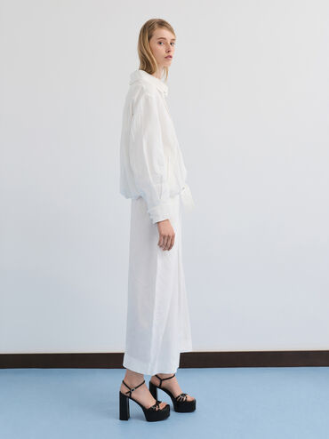 صندل جورجينا بحزام كاحل بكعب بلاتفورم, صندوق أسود, hi-res