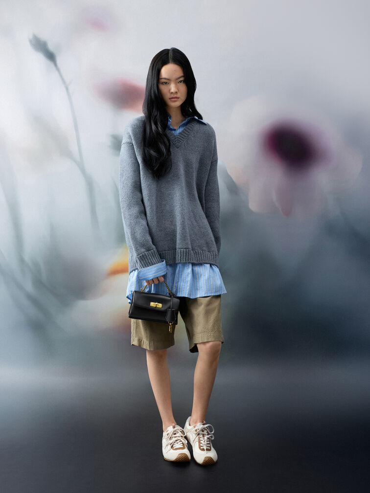 محفظة "كيري" بسلسلة, أسود, hi-res