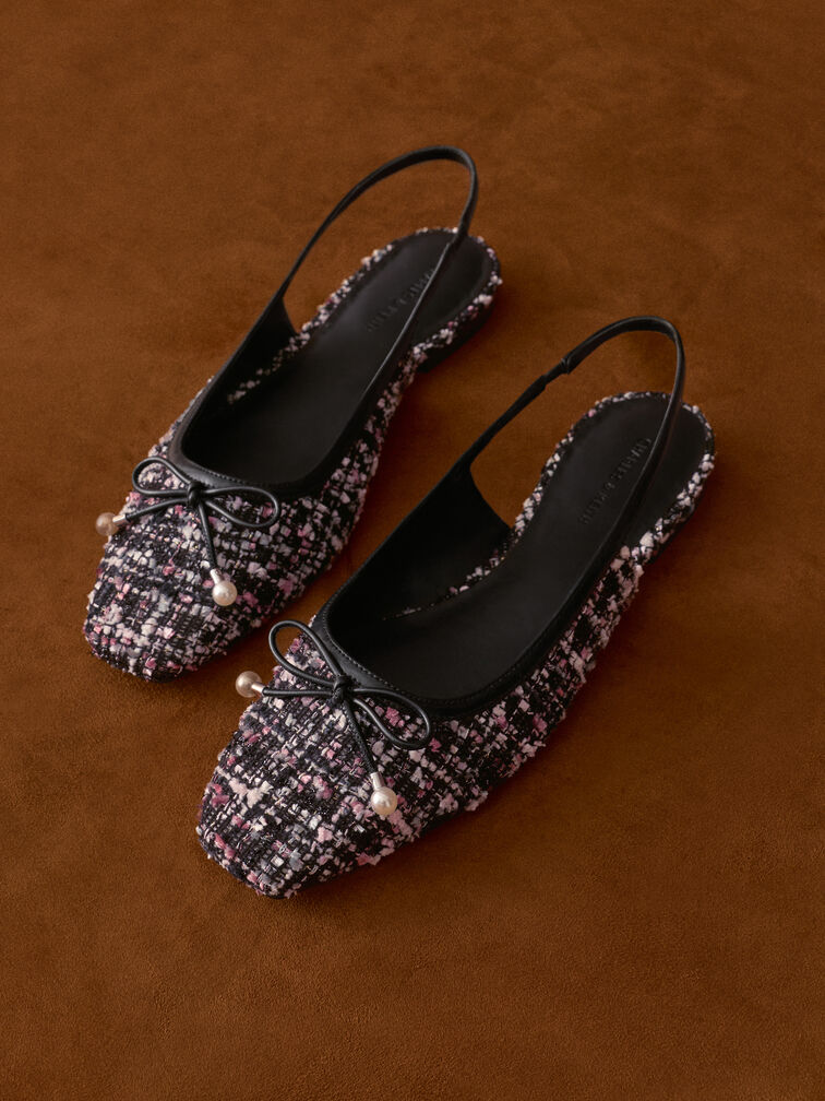 حذاء فلات باربرا تويد بحزام خلفي, متعدد الألوان, hi-res