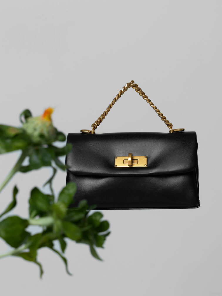 محفظة "كيري" بسلسلة, أسود, hi-res