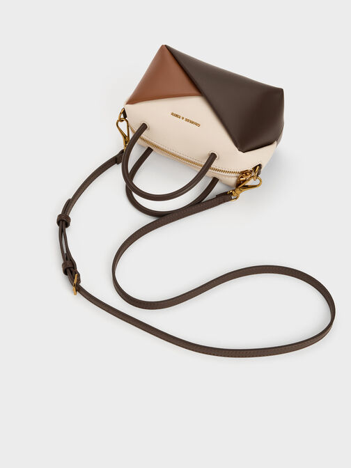 Midori Geometric Bowling Bag, Multi Brown, hi-res