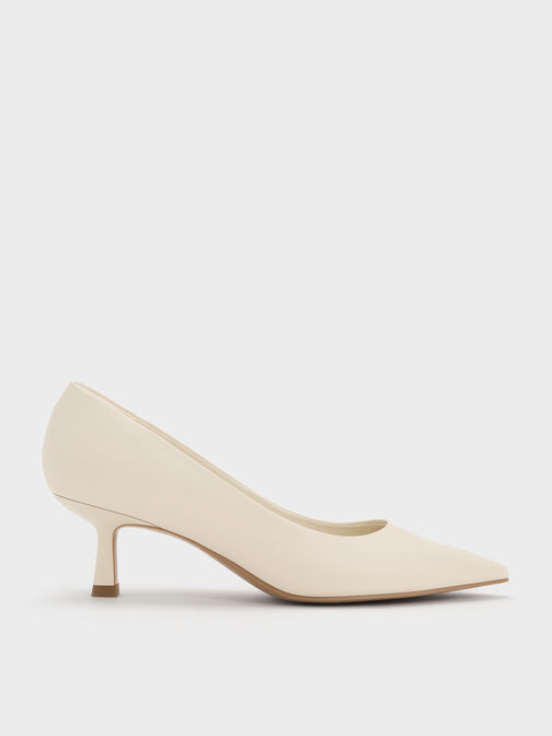 Emmy Pointed Kitten Heel Pumps, Chalk, hi-res