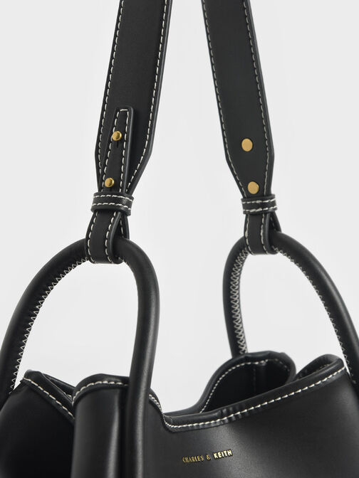 Lyla Tubular Slouchy Tote Bag, Black, hi-res