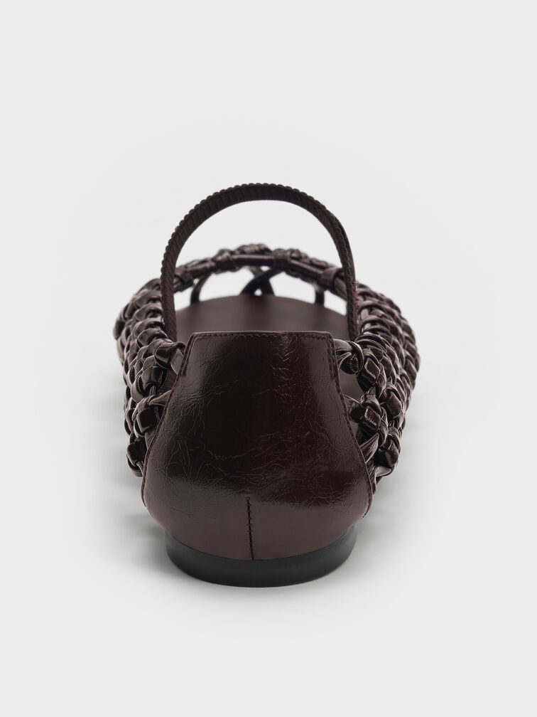 أحذية ماري جين المسطحة المنسوجة, برغندي, hi-res