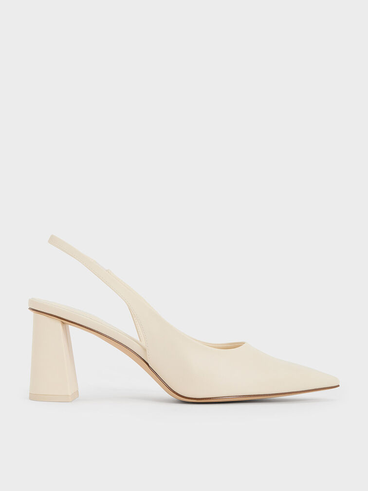 Teagan Pointed Slingback Pumps, Chalk, hi-res
