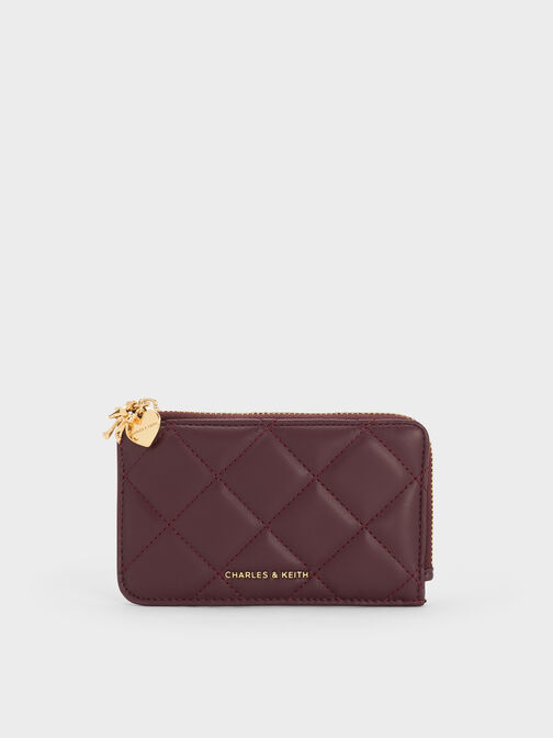 Arrietty Quilted Zip-Around Wallet, Wineberry Red, hi-res