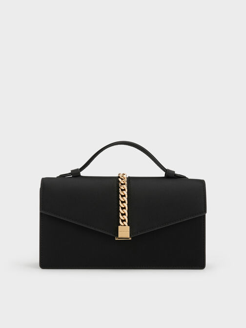 حقيبة تايزيا صغيرة من الساتان, أسود, hi-res