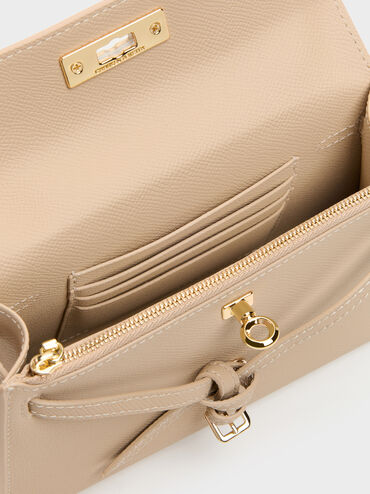 Tricha Knotted-Belt Top Handle Bag, Sand Beige, hi-res