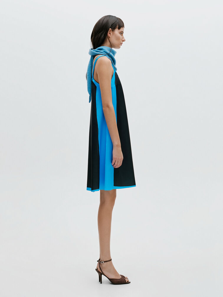 حذاء بكعب عالٍ من الدانتيل والساتان بمقدمة مفتوحة, بني محبّب غامق, hi-res