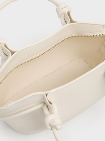 Sammie Knotted-Handle Wavy Tote Bag, Cream, hi-res