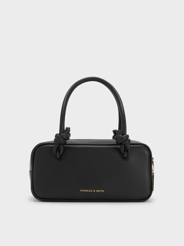 Sammie Knotted-Handle Boxy Bag, Black, hi-res