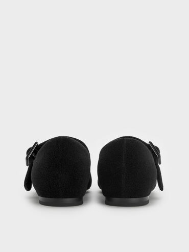 حذاء ماري جينز بتصميم مميز مزين بتشارمز ورود بولي, أسود خشن, hi-res